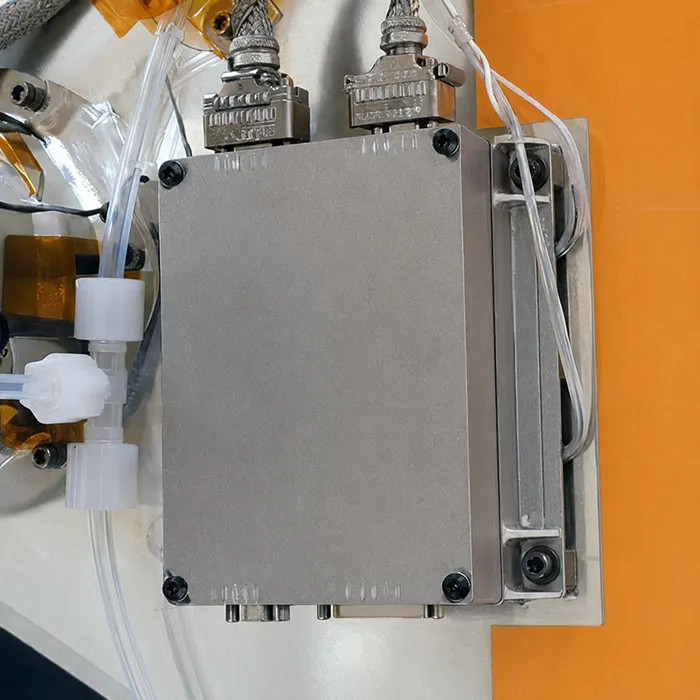 Image of MARCI onboard the MRO spacecraft. Reflection on spacecraft body shows MSSS's Mike Ravine, the MARCI/CTX Instrument Manager, taking the picture.